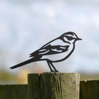 Black Steel Fence Topper with Yellow Wagtail Design