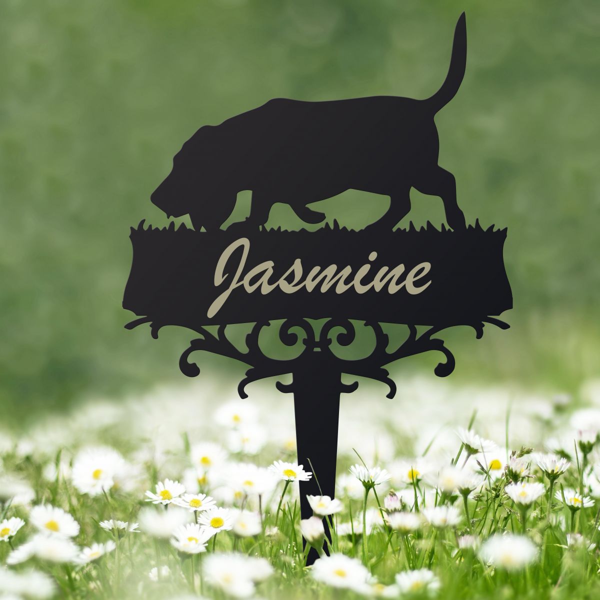 Basset Hound Memorial Ground Spike