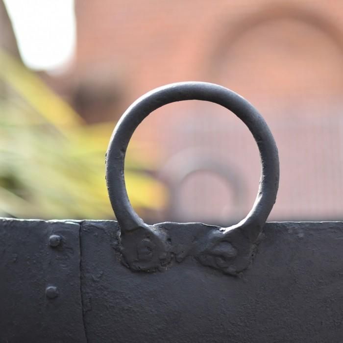Close-up of the Round Handles on the Side of the Kadai Bowl