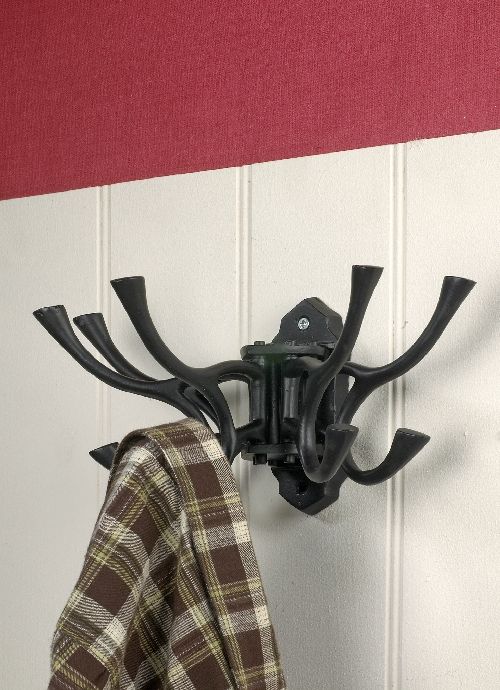 "Kynaston Avenue" Swivel Hook Rack in Black Iron