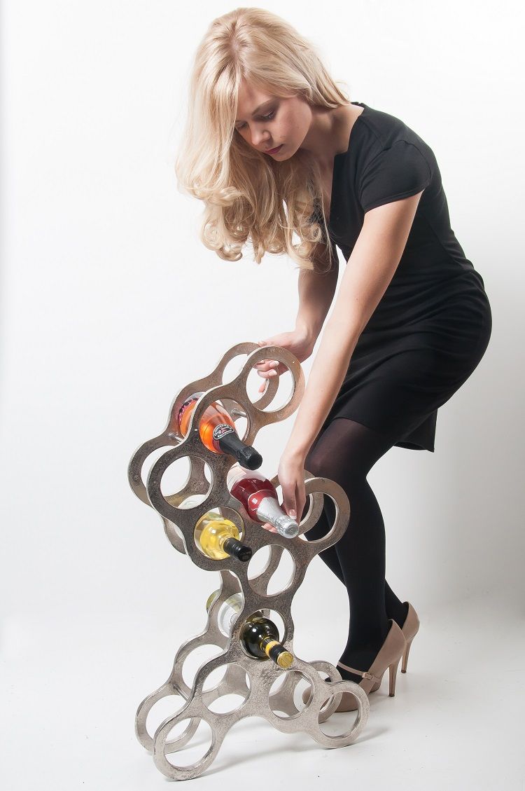 "Hamptens Park" Contemporary Aluminium Wine & Bottle Holder