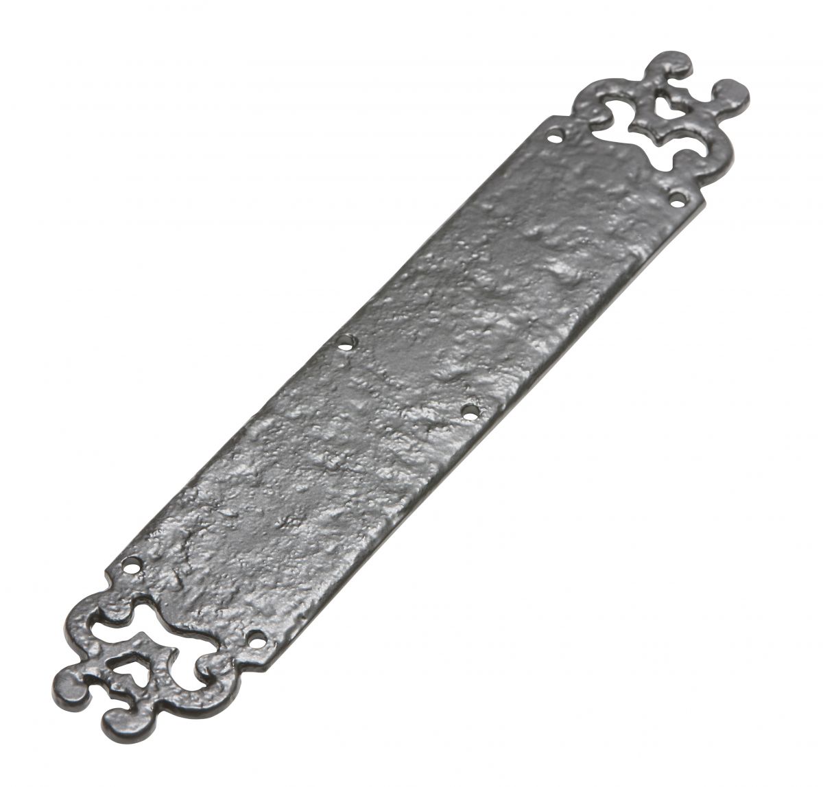 12" Antique Black Iron Period Finger Plate / Door Push Plate