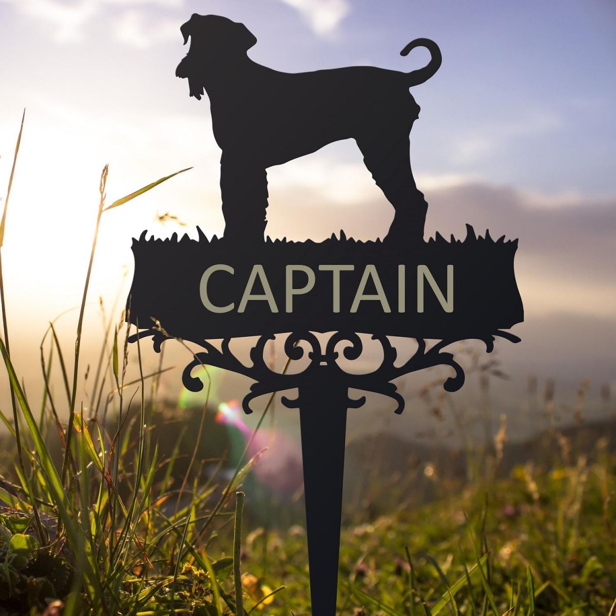 Airedale Terrier Ground Spike with Personalisation 