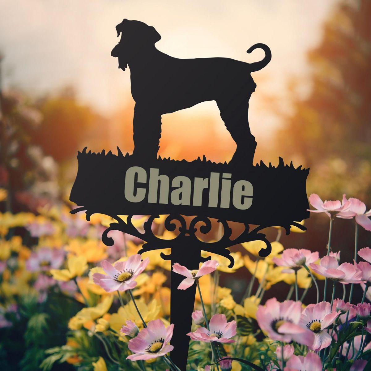 Airedale Terrier Ground Spike with Personalisation 