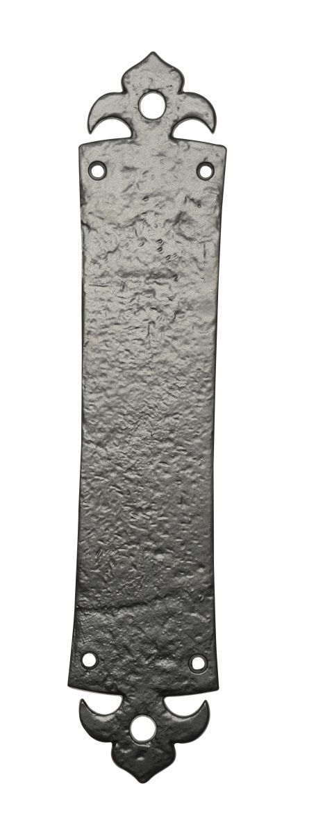 13" Traditional Black Iron Gothic Door Finger Plate