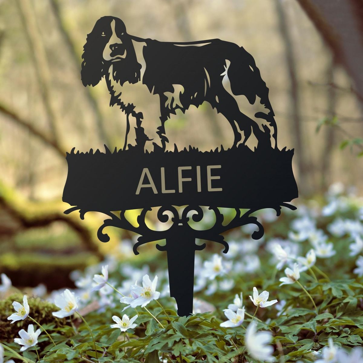 English Springer Spaniel Memorial Ground Spike with Personalisation 