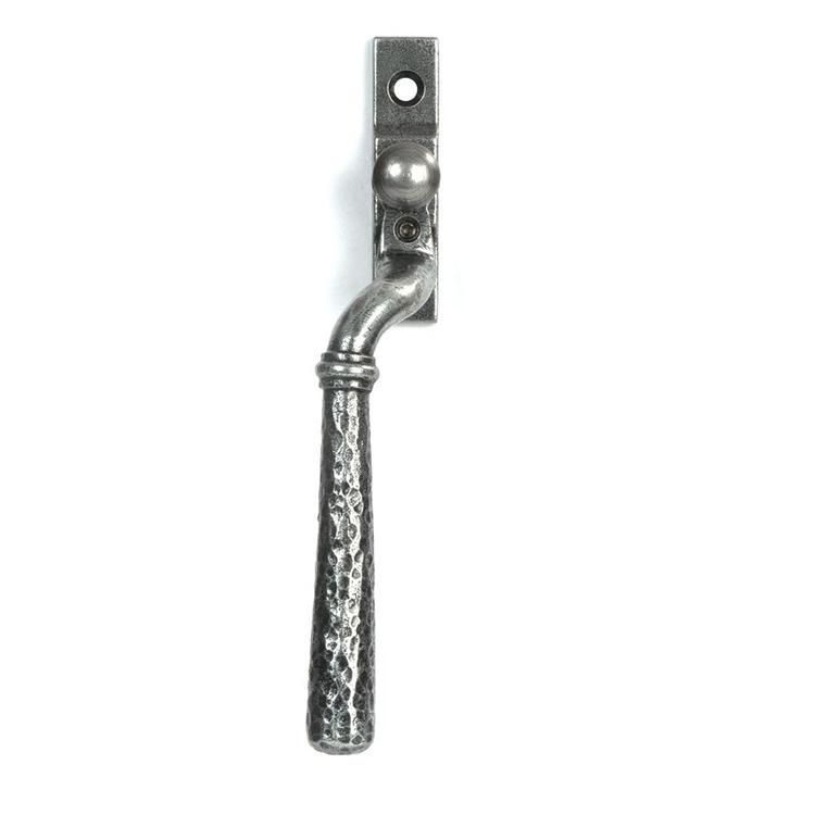 16mm Hammered Pewter Espagnolette Window Handle - Left Hand