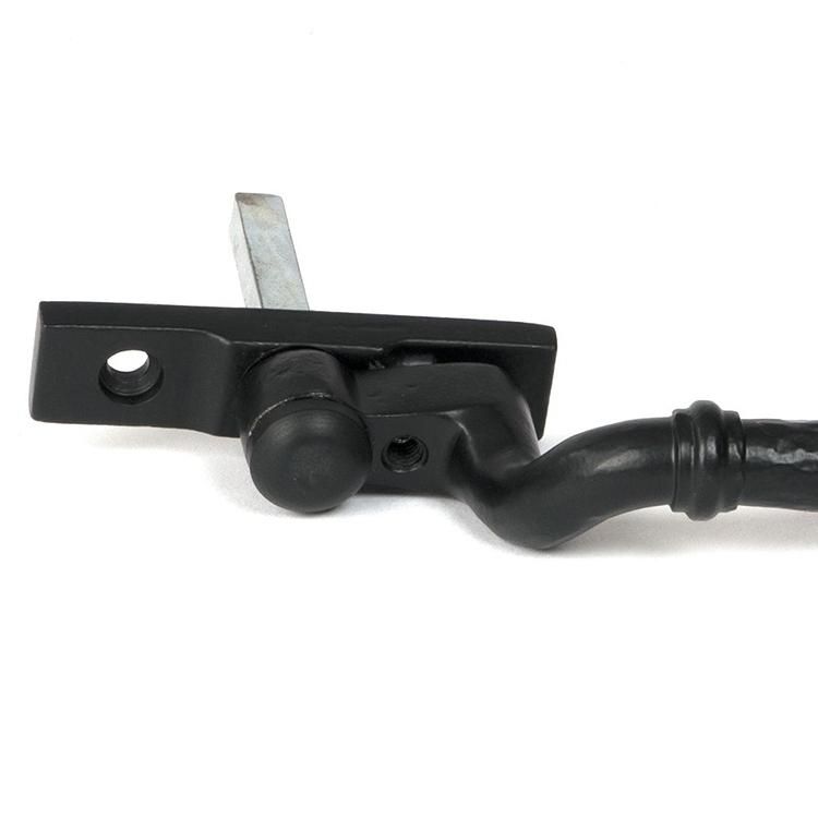 Close-Up of 16mm Matte Black Hammered Espagnolette Window Handle - Right Hand Close-Up of 16mm Matte Black Hammered Espagnolette Window Handle - Right Hand
