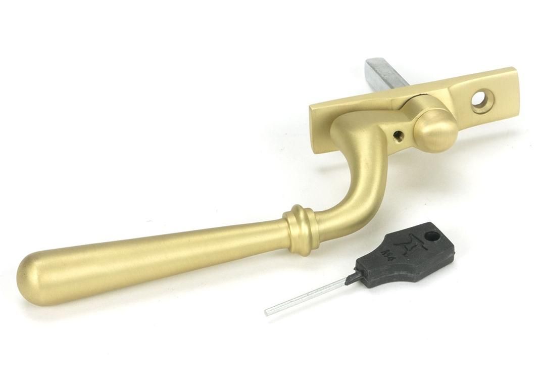 Full Set of 16mm Modern Satin Brass Espagnolette Window Handle - Right Hand Full Set of 16mm Modern Satin Brass Espagnolette Window Handle - Right Hand