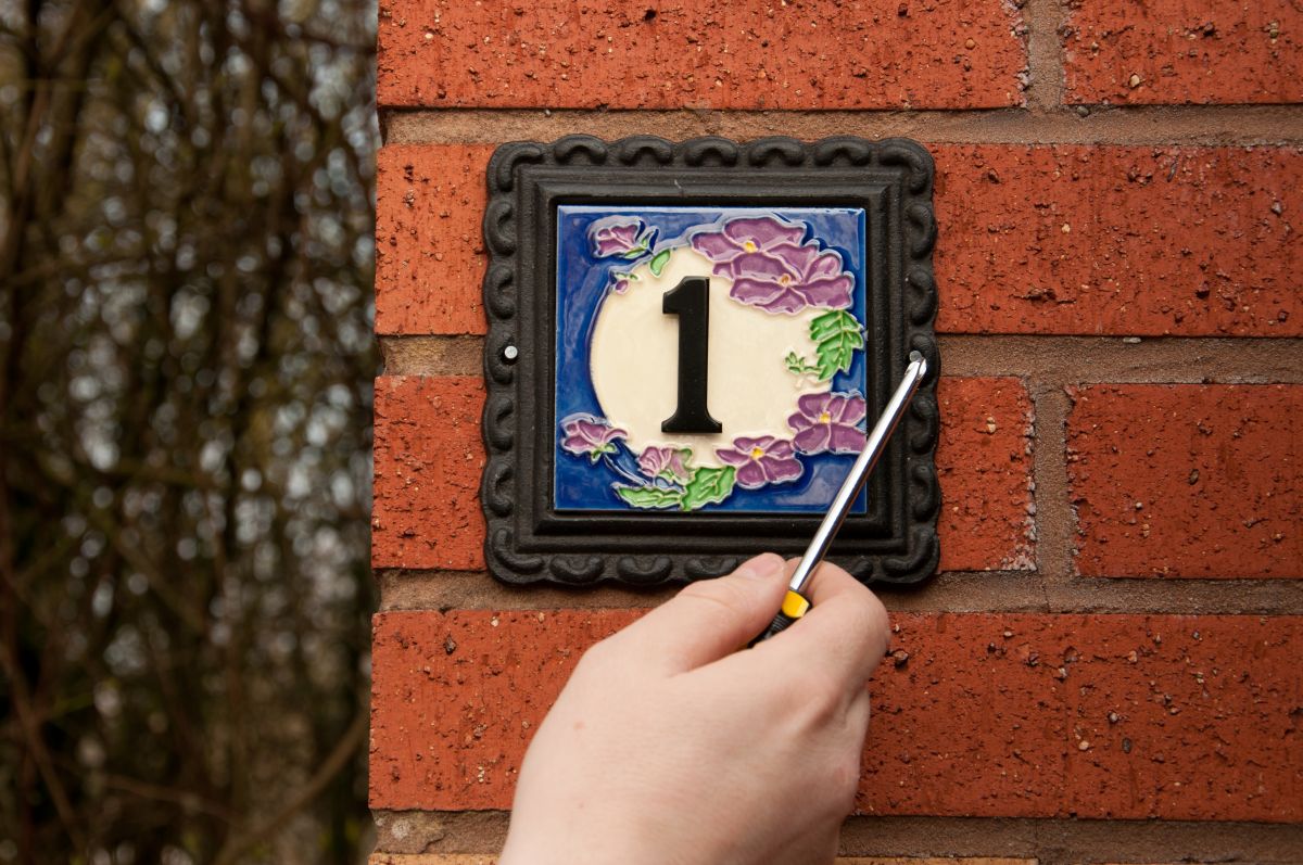 "Moonlit Lilac" Small House Number Sign "Moonlit Lilac" Small House Number Sign