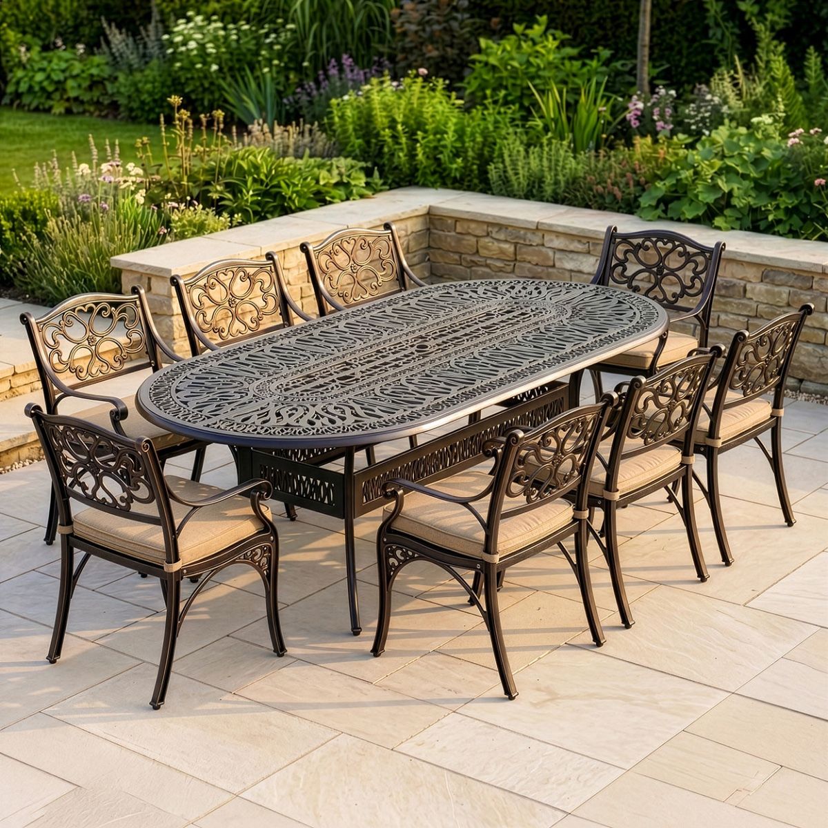 8-Seater Garden Dining Set Digital Illustration