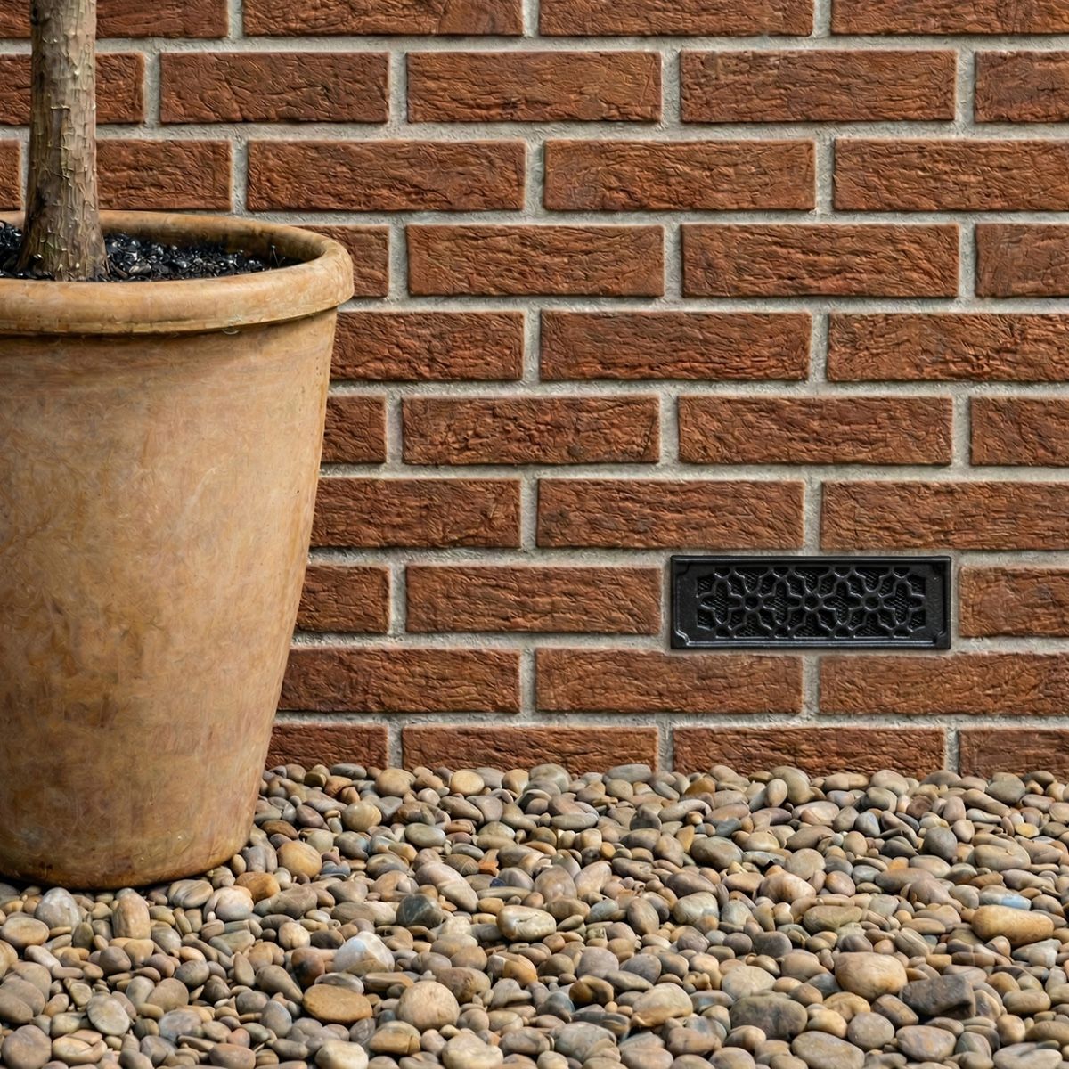 black_flower_flat_air_brick_coverinstalled on a new home