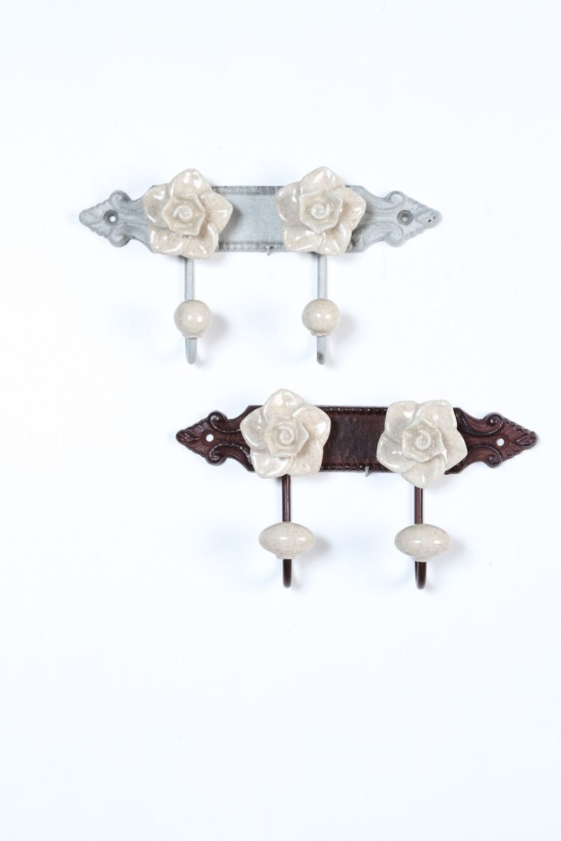 “Jacinthe” Vintage floral hooks