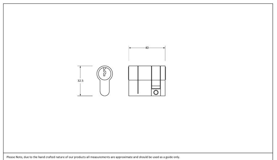 Pewter 5-Pin Single Cylinder Dimensions Pewter 5-Pin Single Cylinder Dimensions