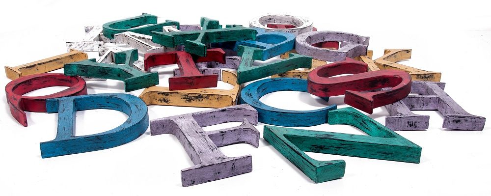 “Vividly Vintage” 7" Fabricated Steel Alphabet