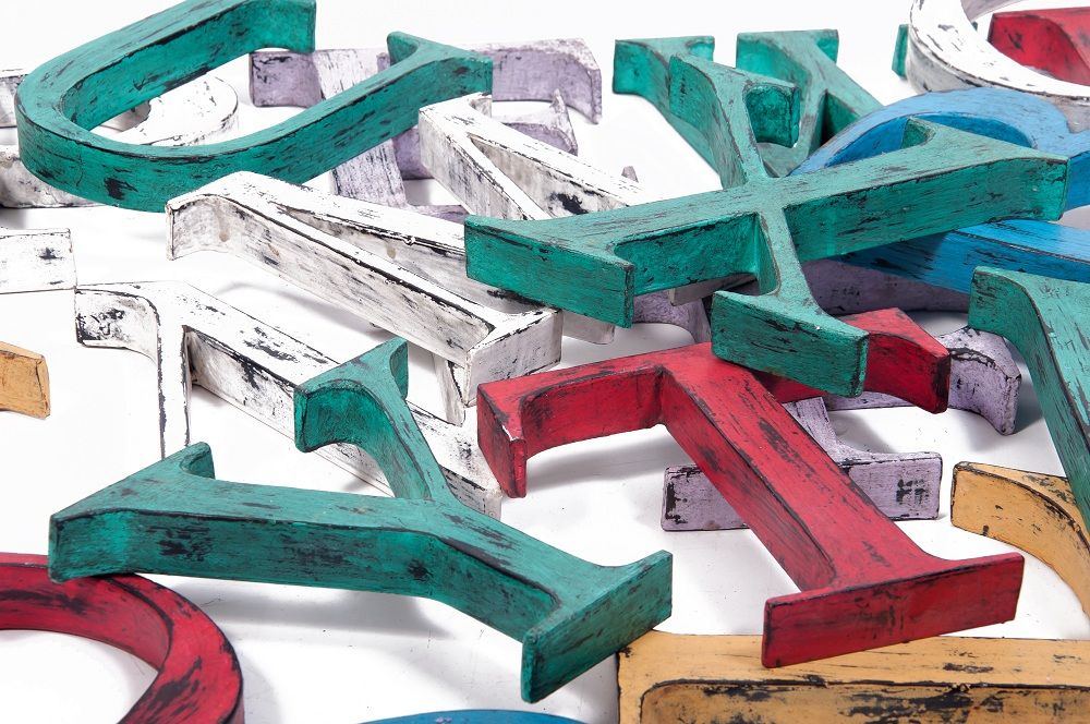 “Vividly Vintage” 7" Fabricated Steel Alphabet