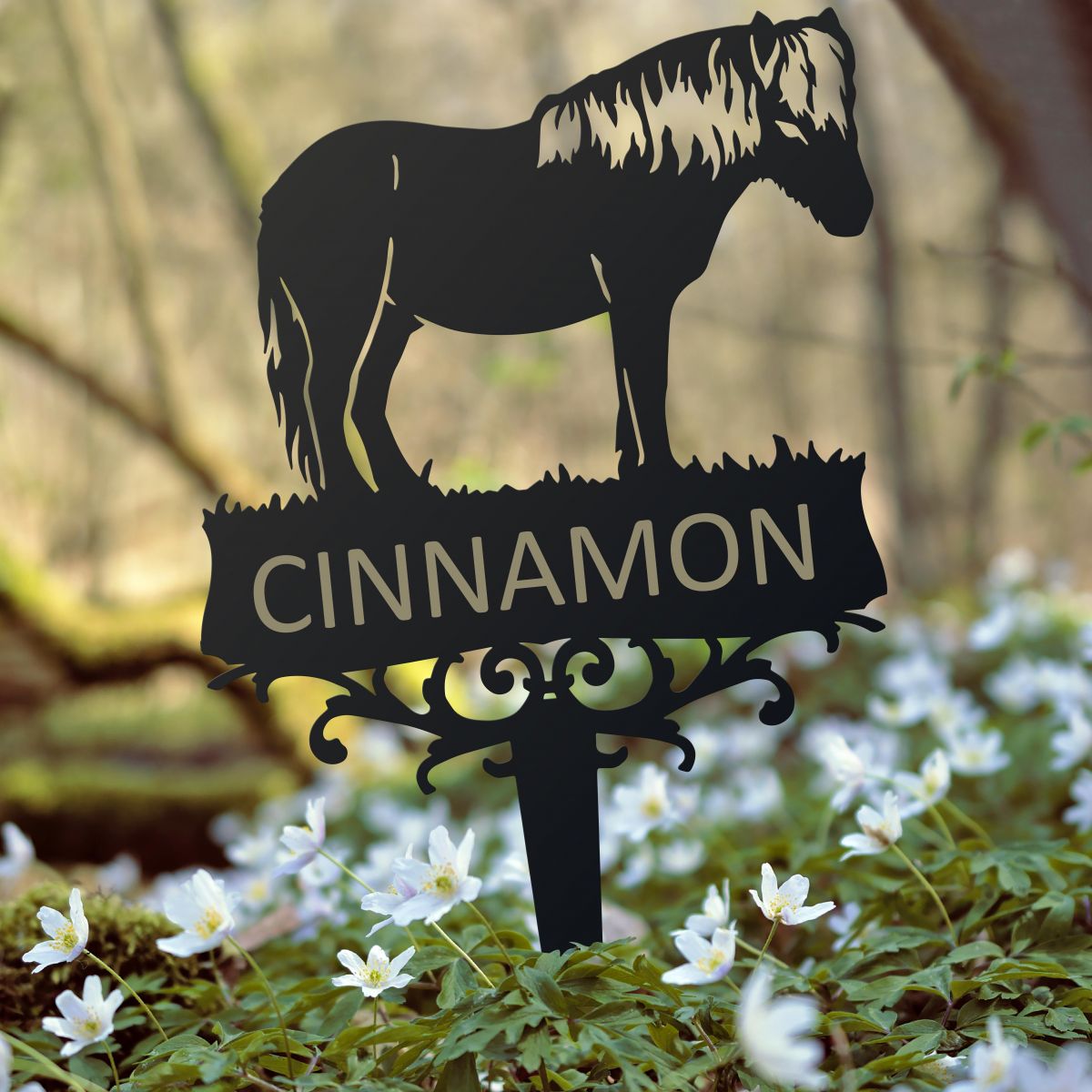 Shetland Pony Memorial Ground Spike in Situ