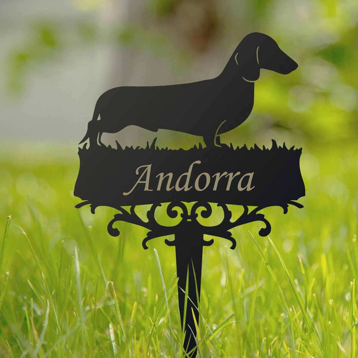 Dachshund Memorial Ground Spike with Personalisation 