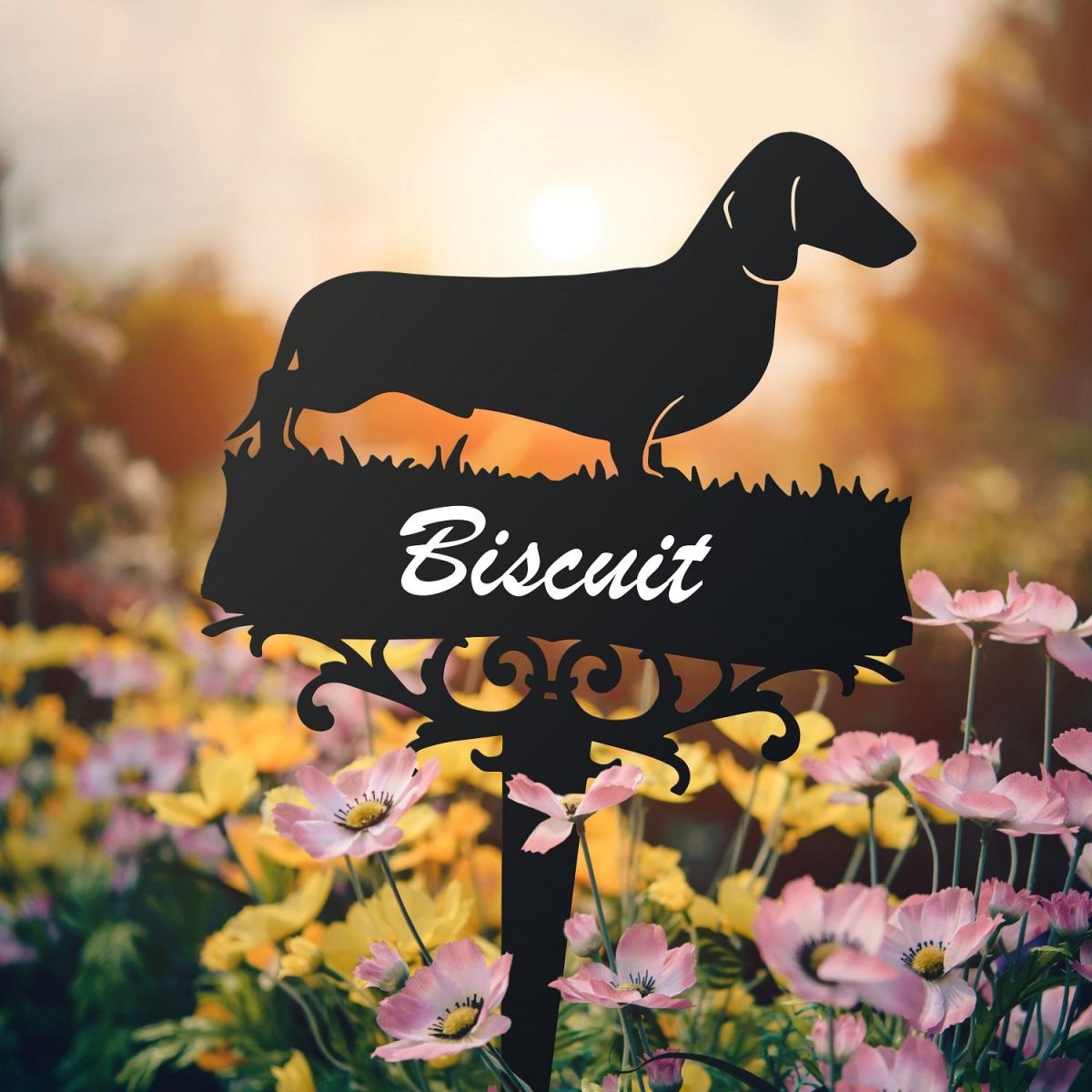 Dachshund Ground Spike with Personalisation 