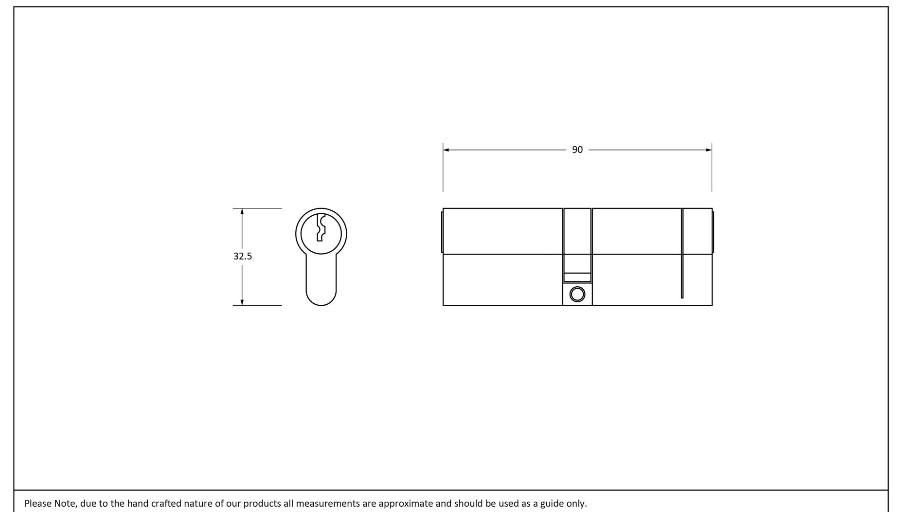 Aged Brass 5-Pin Euro Cylinder Dimensions Aged Brass 5-Pin Euro Cylinder Dimensions