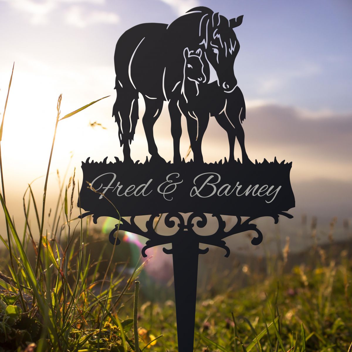 Mare & Foal Memorial Ground Spike in Situ