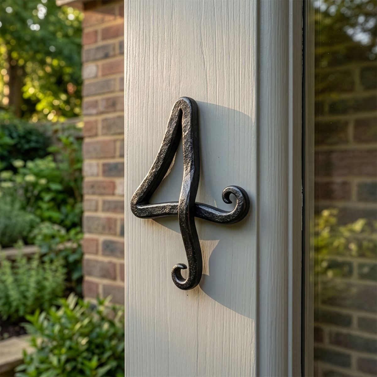 Hand Forged Wrought Iron House Number 4 Digital Illustration