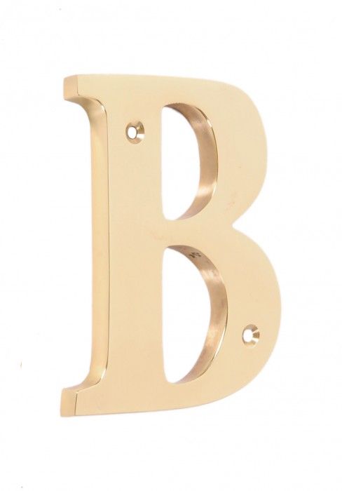 "Rivenelle Alphabets" 4 inch polished brass letters, available in A-C