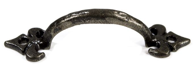 "Pencarrow Manor" 4" Fleur De Lys Iron Pull Handle "Pencarrow Manor" 4" Fleur De Lys Iron Pull Handle