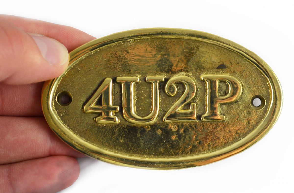 4U2P Brass Bathroom Sign 4U2P Brass Bathroom Sign