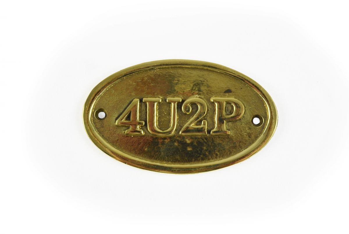 4U2P Brass Bathroom Sign 4U2P Brass Bathroom Sign
