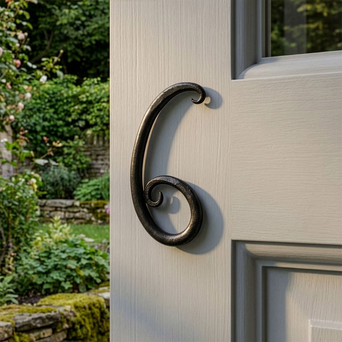Hand Forged Wrought Iron House Number 5 Digital Illustration