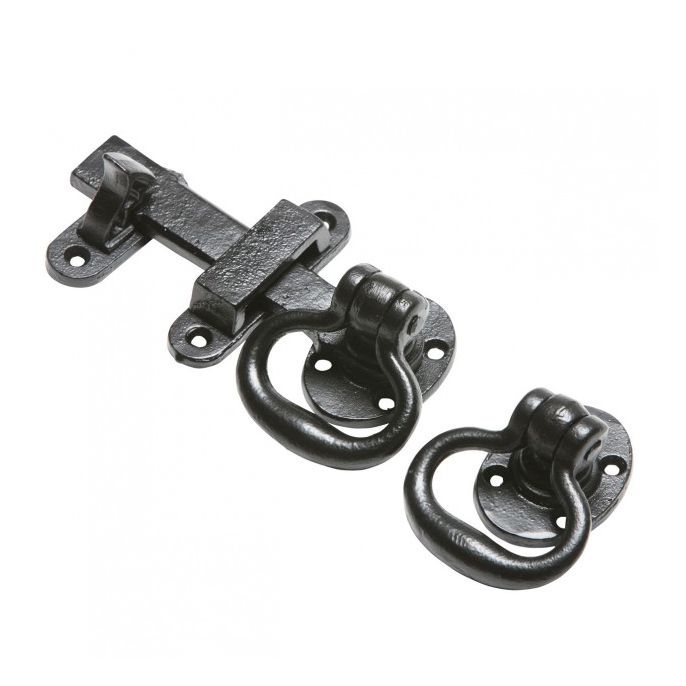 6" Cast Iron Oval Handle Latch Set 6" Cast Iron Oval Handle Latch Set