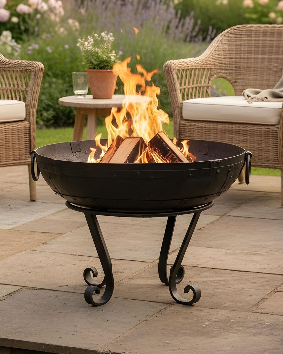 70cm Iron Kadai Fire Bowl In Situ Digital Illustration 