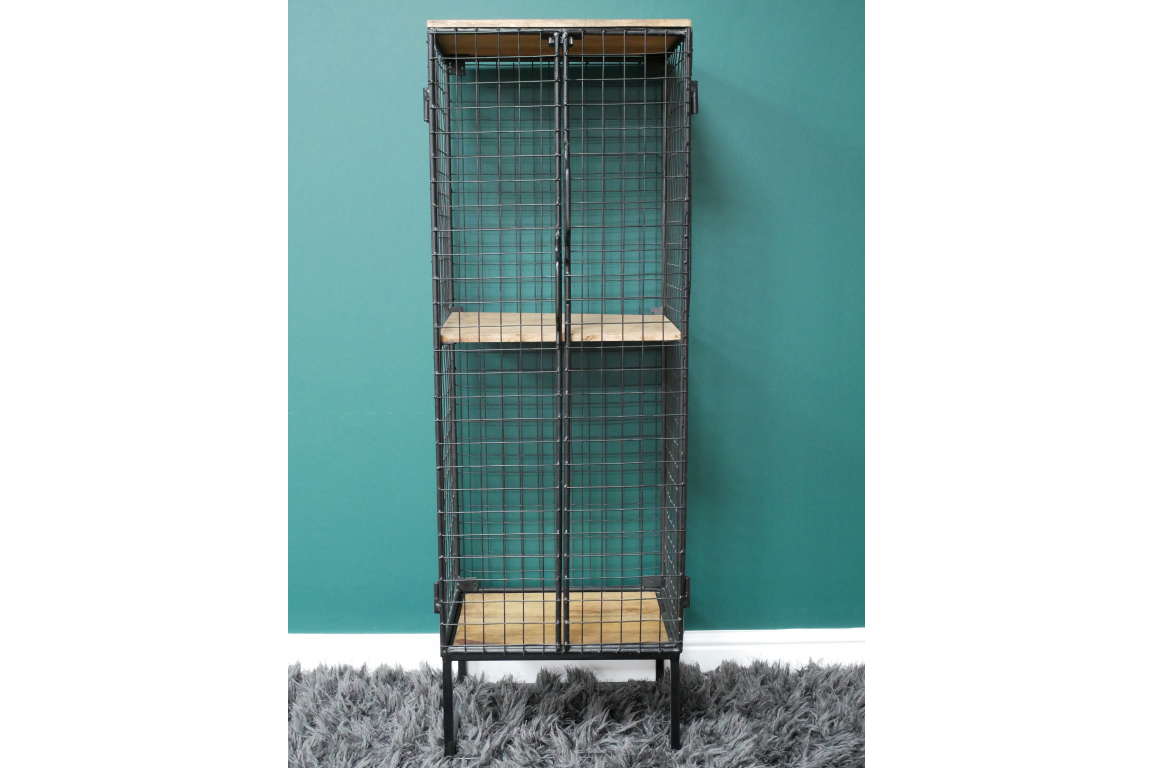Freestanding Caged Storage Cabinet in Situ Freestanding Caged Storage Cabinet in Situ