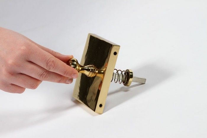 Square bell push- Brass - 4x4