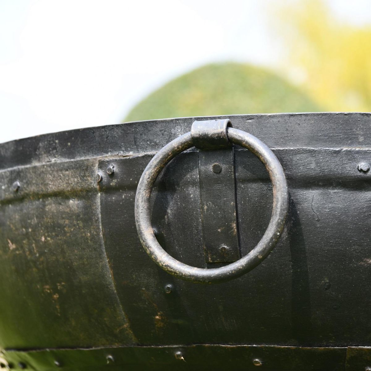 Close up of Kadai Bowl with drop handles 