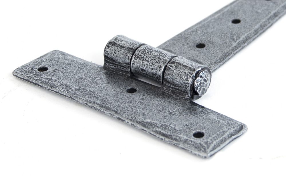 9" Round Ended Pewter Door Hinge Pair