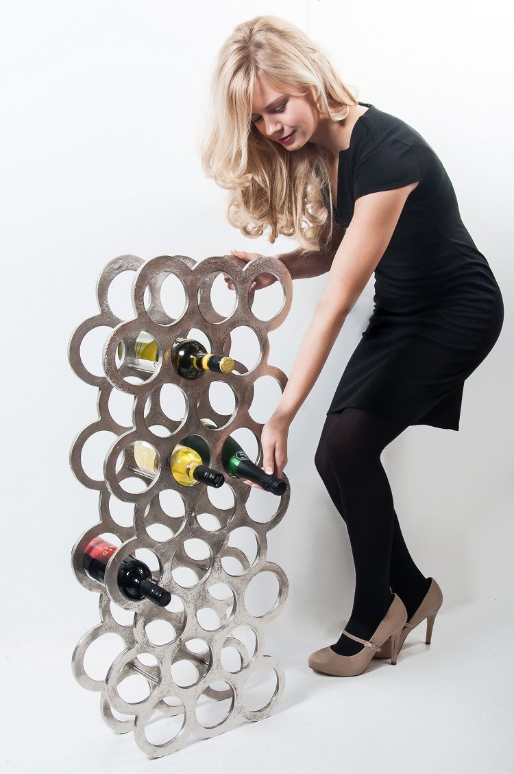 "Fickle Moon" Aluminium Wine Bottle Holder "Fickle Moon" Aluminium Wine Bottle Holder