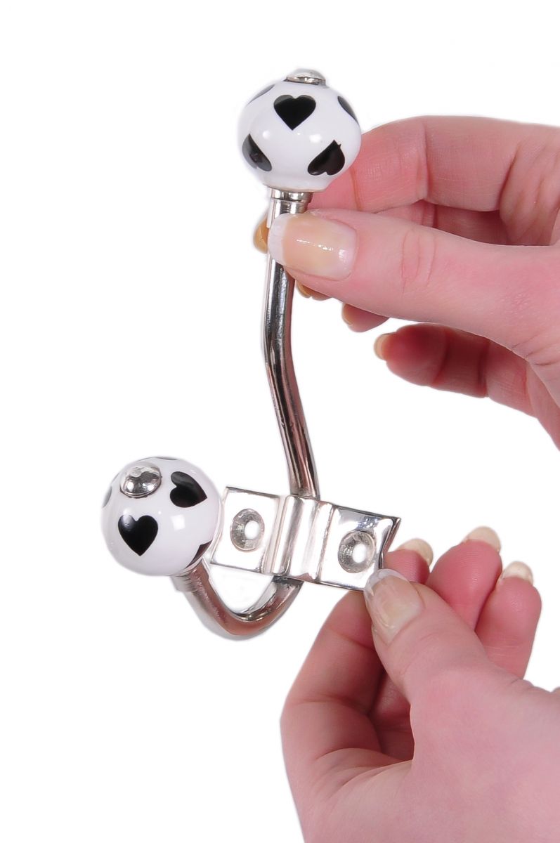 "Happy Hearts" coat hooks, with pretty heart decoration "Happy Hearts" coat hooks, with pretty heart decoration