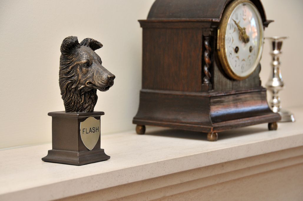 Border Collie Bronze Dog Bust