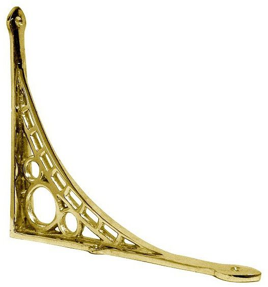 Polished Brass "Iron Bridge" Shelf Bracket - Small 20cm x 22cm
