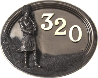 "Scottish Highlander" Bronze House Sign "Scottish Highlander" Bronze House Sign