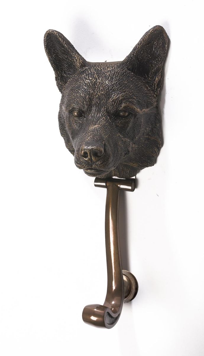 Corgi Dog Door Knocker in a Bronze Finish