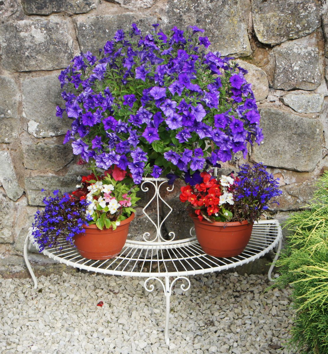 “Lady Eunice” Vintage, half moon, floral display stand