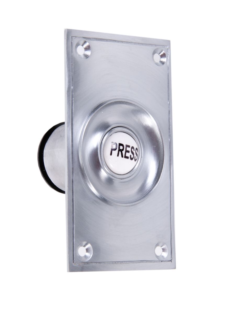 "Eddison" Satin Chrome Hall Wide Bell Push