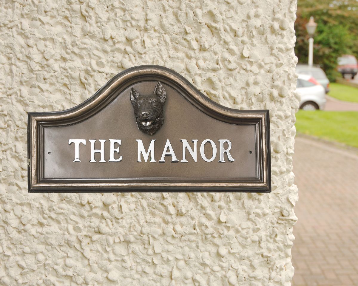 English Bull Terrier house name plaque