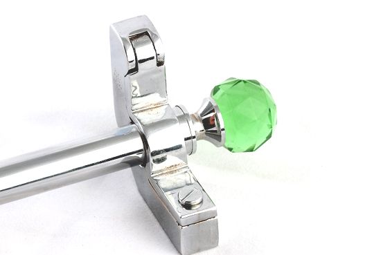 "Palest Emerald" Crystal and Chrome Stair Rods -13mm