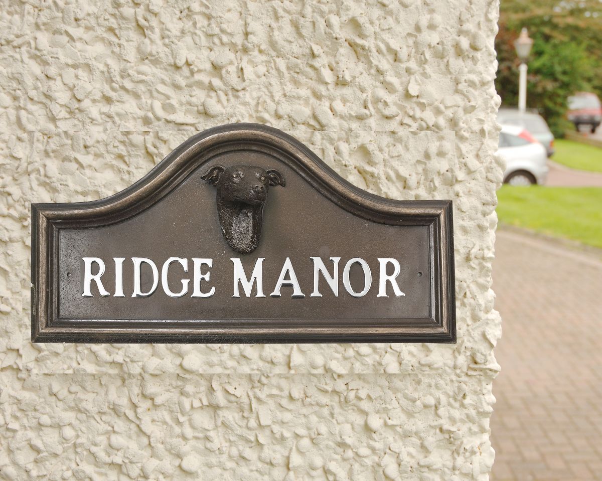 Greyhound House Name plaque