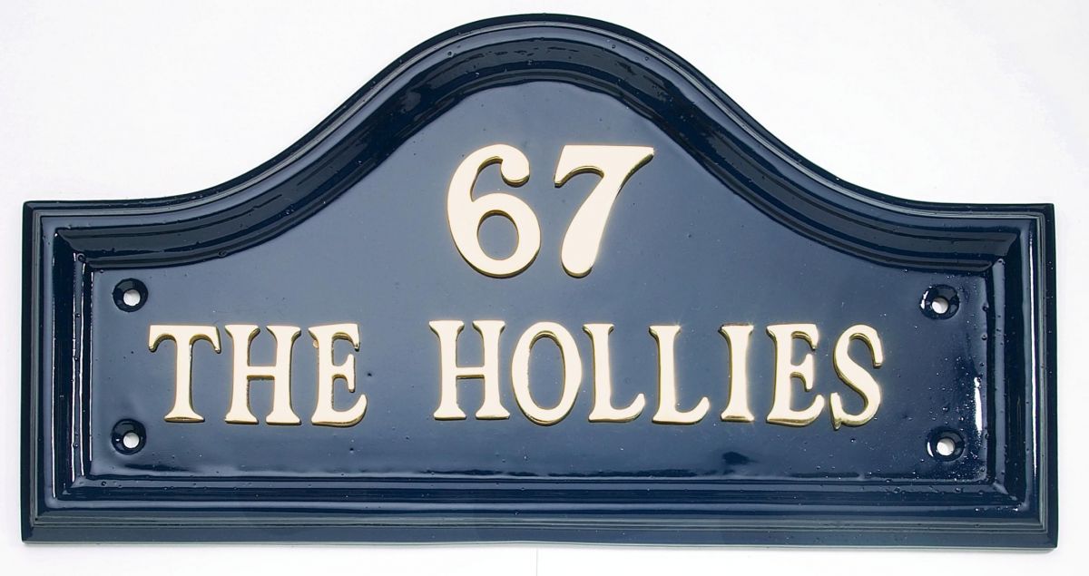 Blue Traditional House Name Sign