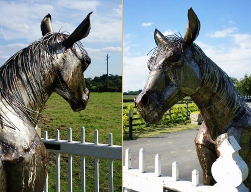 “Brigadier Gerard” Horse sculpture hand made in fabricated steel